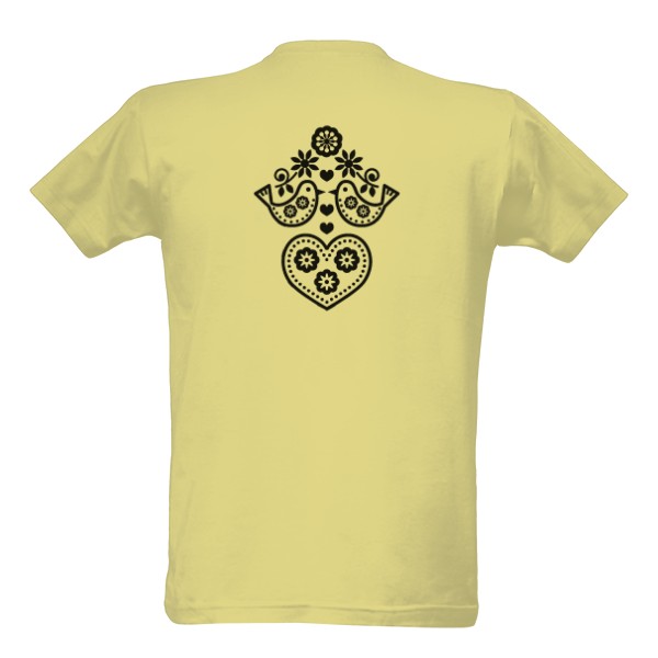 Tričko s potiskem A na zádech srdce