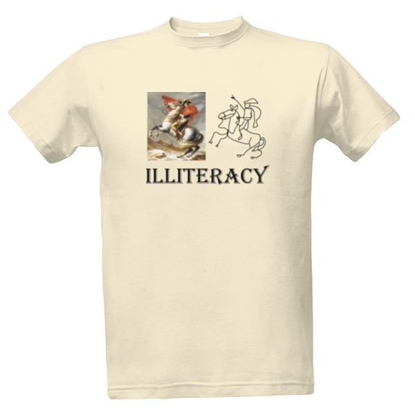 Tričko s potiskem Illiteracy srovnání