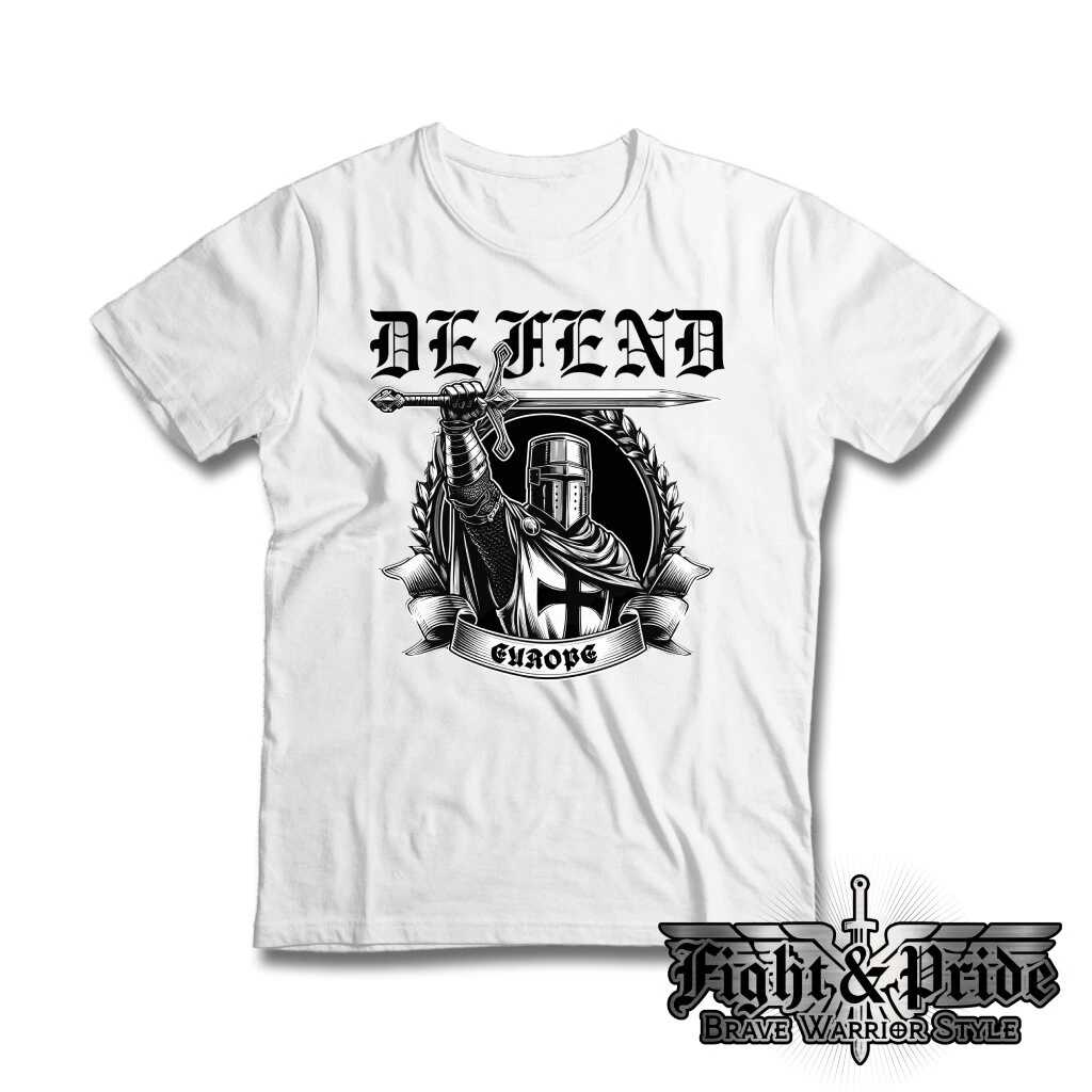 Tričko s potiskem Rytíř-Defend Europe-černý tisk