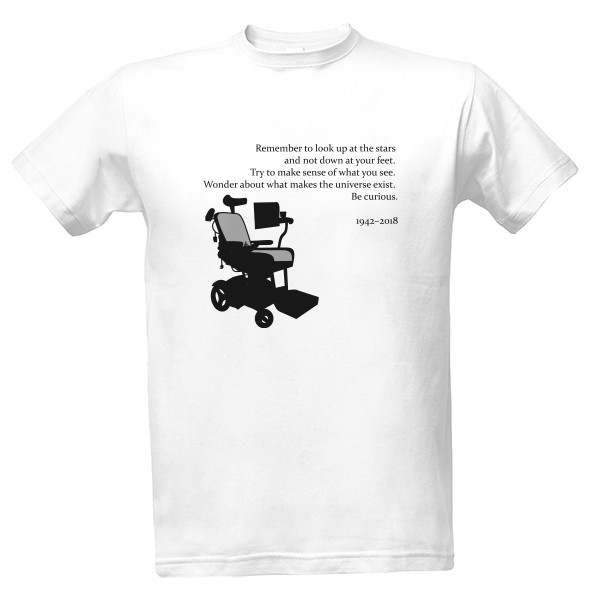 Tričko s potiskem Stephen Hawking 1942–2018