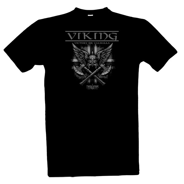 Tričko s potiskem Viking Design-Victory or Valhalla